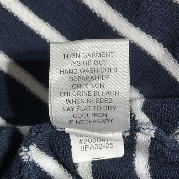 Black & White Striped Floral Embroidered Top XL - Picture 12 of 13